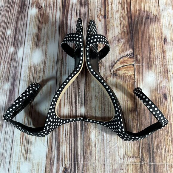Manolo Blahnik CHAOS Sz EU 40 US 10 Black White Polka Dot High Heel Sandal Shoes - Picture 6 of 11